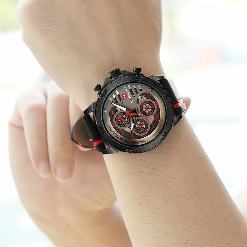 Men's Watches NAVIFORCE Brand Luxury Quartz Watch Man Leather Sport Wristwatches – Image 6