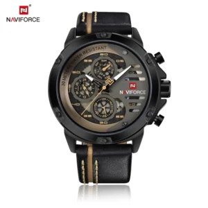Men's Watches NAVIFORCE Brand Luxury Quartz Watch Man Leather Sport Wristwatches